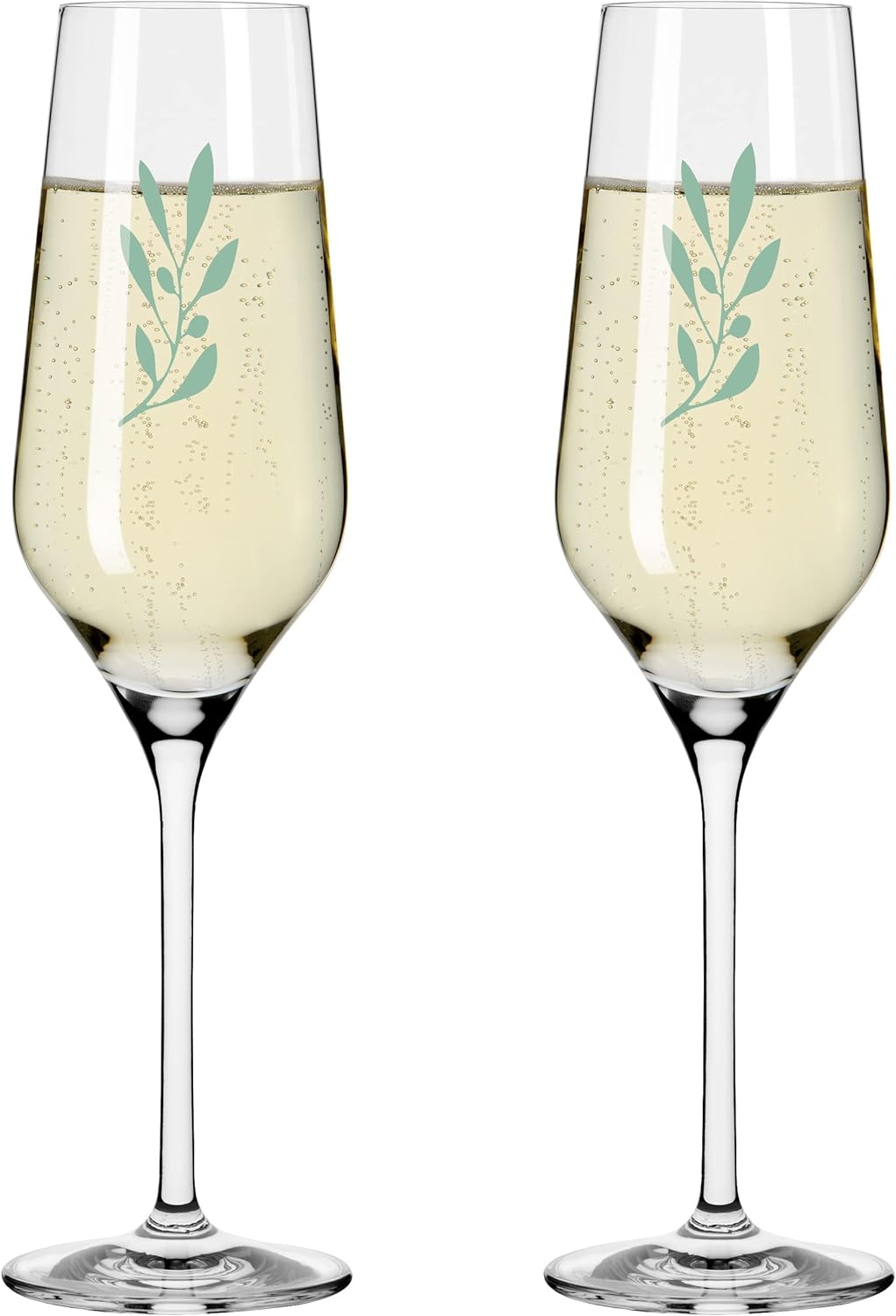 RITZENHOFF 3924001 Champagnerglas 400 ml 2er Set Organix Nr. 1 – organische Farbe Grün, 45% recycelt