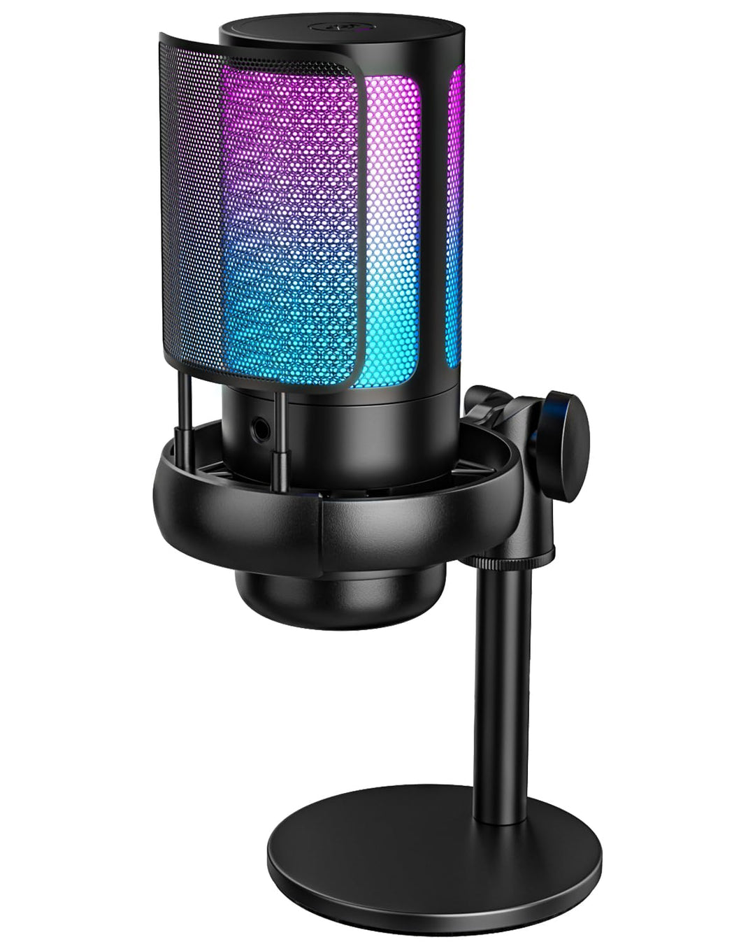 Anykuu USB Gaming Mikrofon 192kHZ/24bit Plug&amp;Play Kondensator Microphone mit 1,5 m USB-C-Kabel Kompa