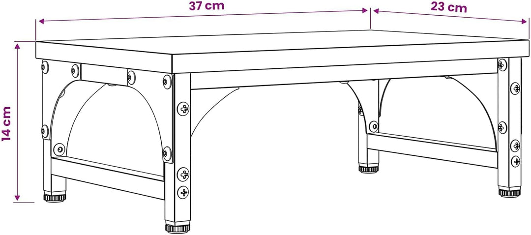 vidaXL Monitor Halterung Artisan-Eiche 37 x 23 x 14 cm PB, Heim-Büro, minimalistischer Monitorstände