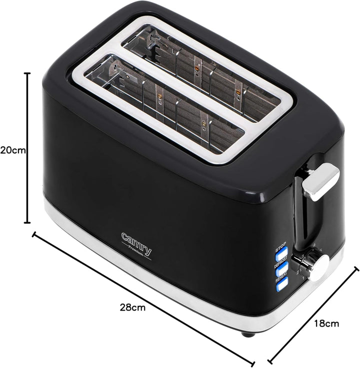 CAMRY CR 3218 2-Scheiben Toaster, Schwarz