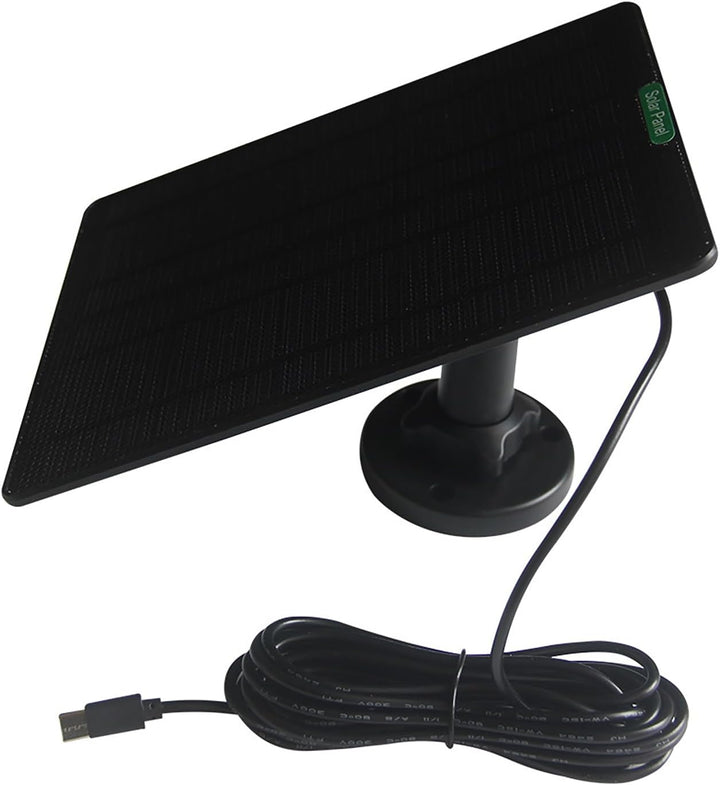 Solarpanel für Überwachungskamera 5W, ETFE Outdoor Solarladegerät mit Micro-USB/Type-C DC, kompatibe