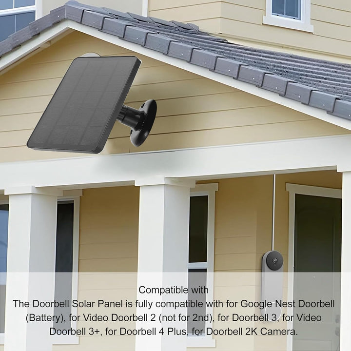 10W Solarpanel für Türklingel, Solarpanel Ladegerät für Nest/Eufy Doorbell 2K Kamera, Ring Video Doo