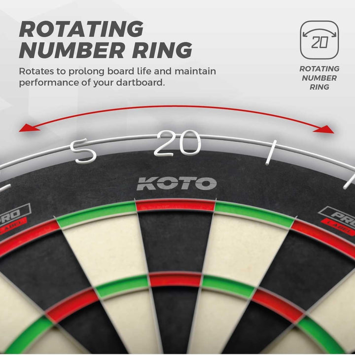 KOTO - King Pro + Dartbord Surround Rot, Hochwertiger Dart Surround für alle Dartscheiben, Dart Auff