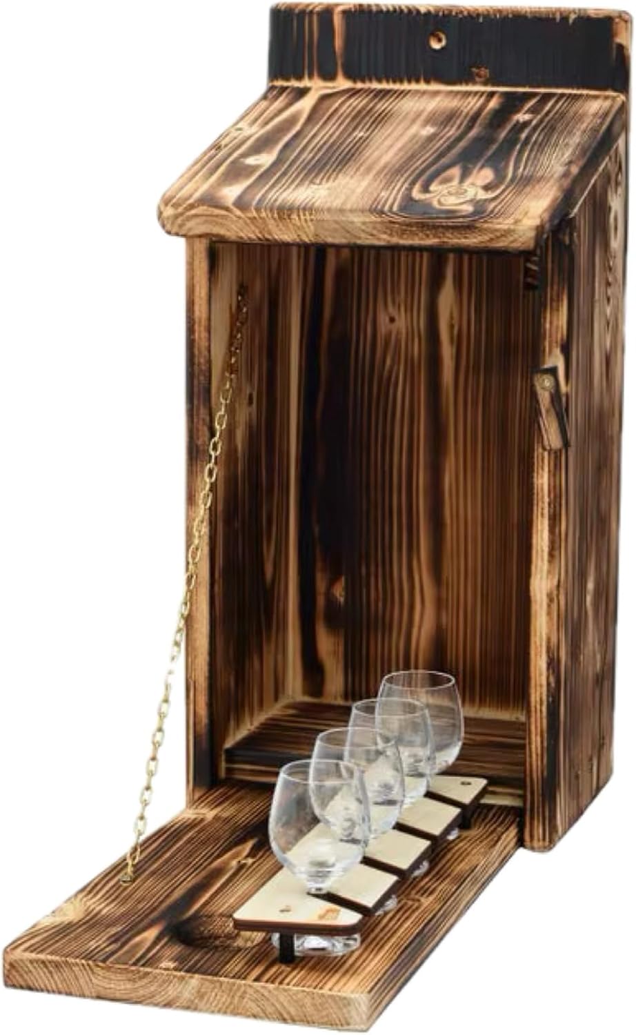 Vogelhaus Schnapsbar Holz mit Gläsern & Befestigung – Lustiges Männergeschenk zum Geburtstag, Vatert