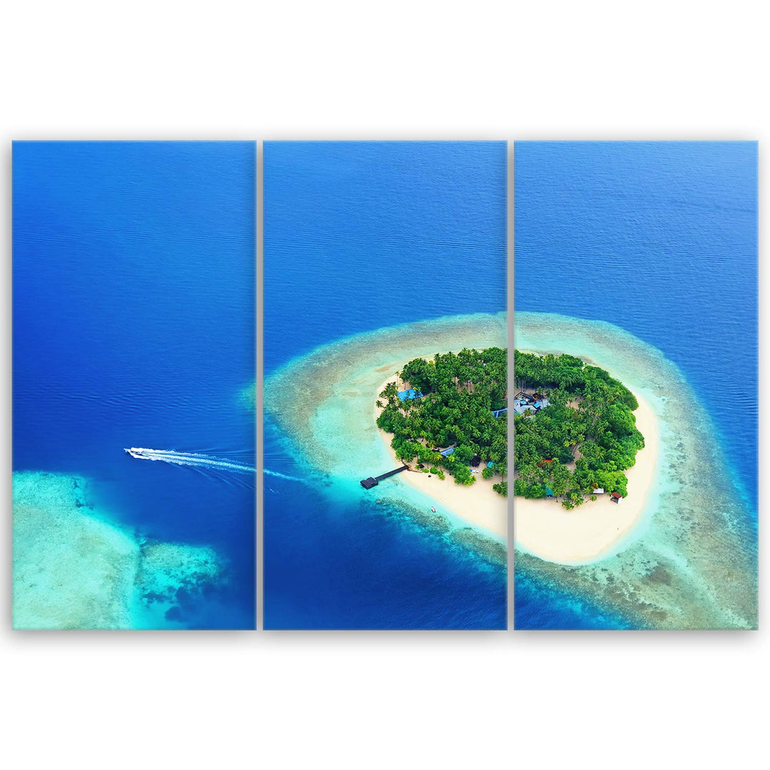 ge Bildet Bild auf Leinwand | Landschaftsbilder - Kleine tropische Insel im Ozean - Malediven R in 9
