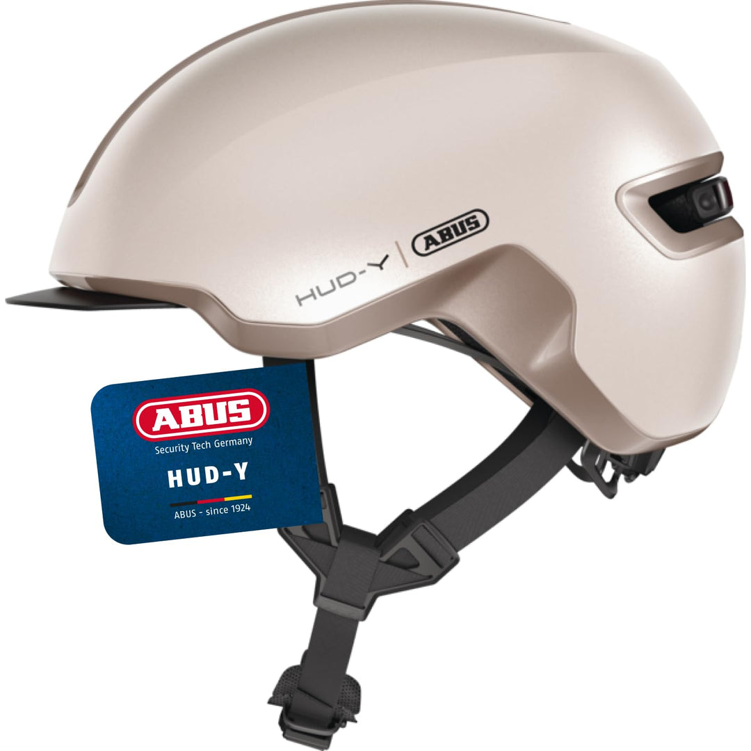 ABUS Urban Helm HUD-Y - mit magnetischem, aufladbarem LED-Rücklicht & Magnetverschluss - Cooler Fahr