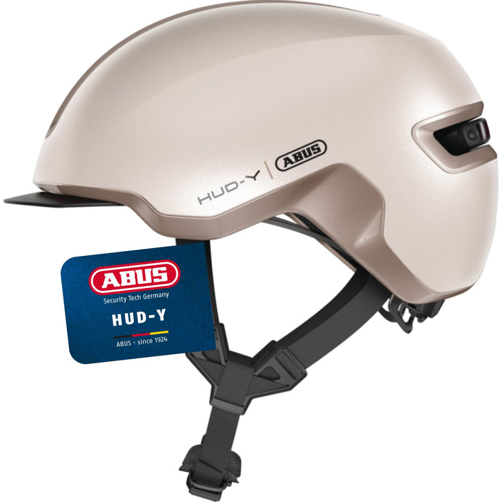 ABUS Urban Helm HUD-Y - mit magnetischem, aufladbarem LED-Rücklicht & Magnetverschluss - Cooler Fahr