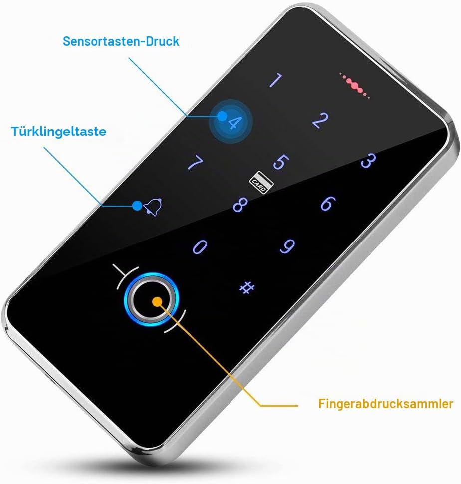 FST Kit Türzugangskontrollsystem Set Biometrie Fingerabdruck IP68 wasserdichte RFID-Tastatur + Netzt