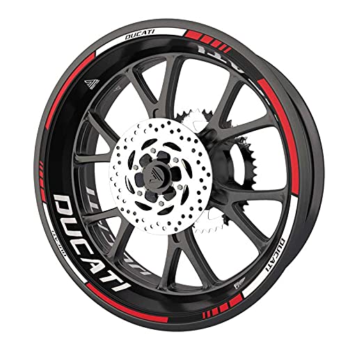 Komplettes Set mit Aufklebern für Motorrad Ducati Premium Qualität (2 Räder) (mehrfarbig)