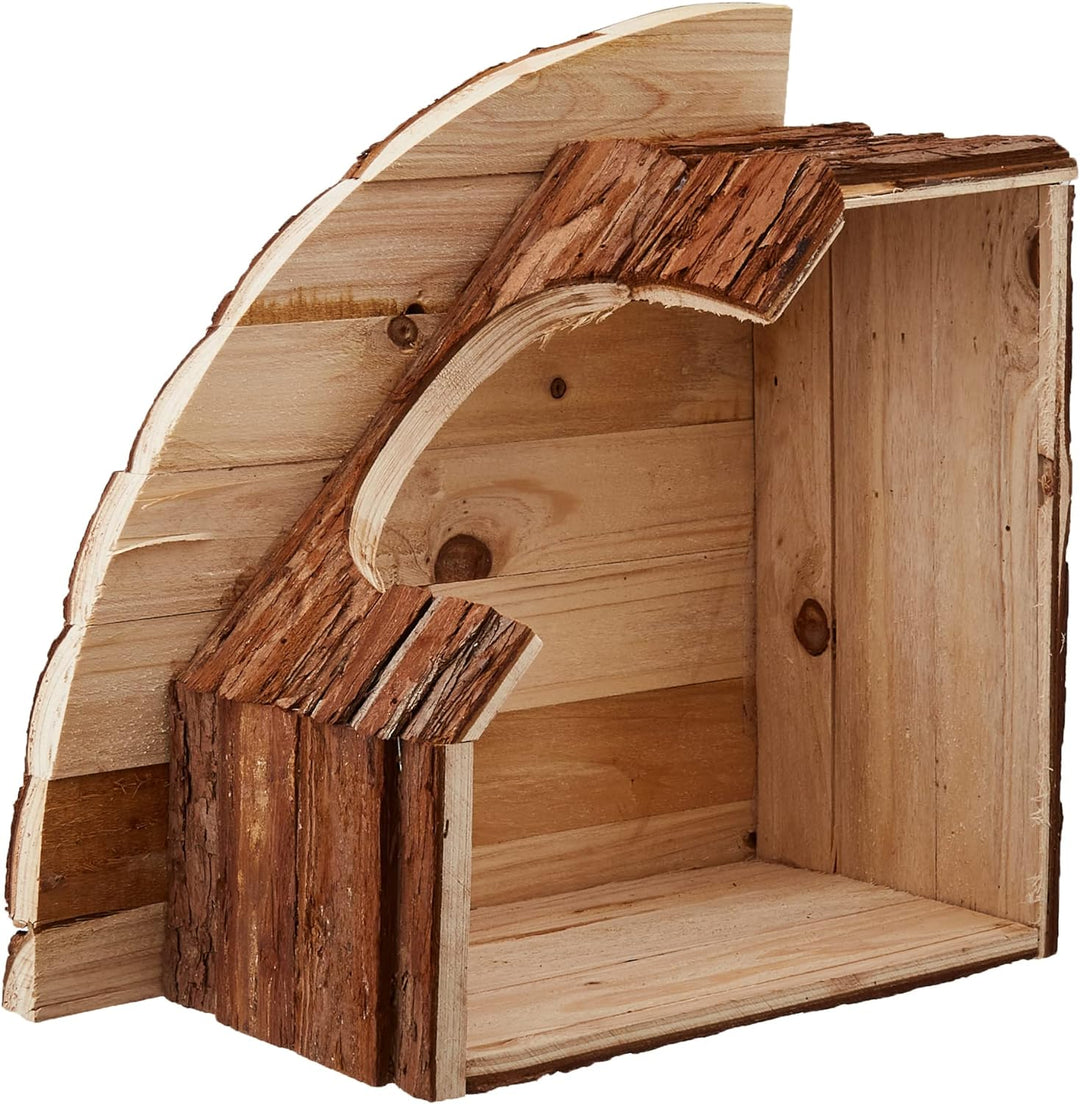 Croci Wood Eckhaus - Haus für Nagetiere und Meerschweinchen, Eckunterstand aus Holz, Zubehör für Ham
