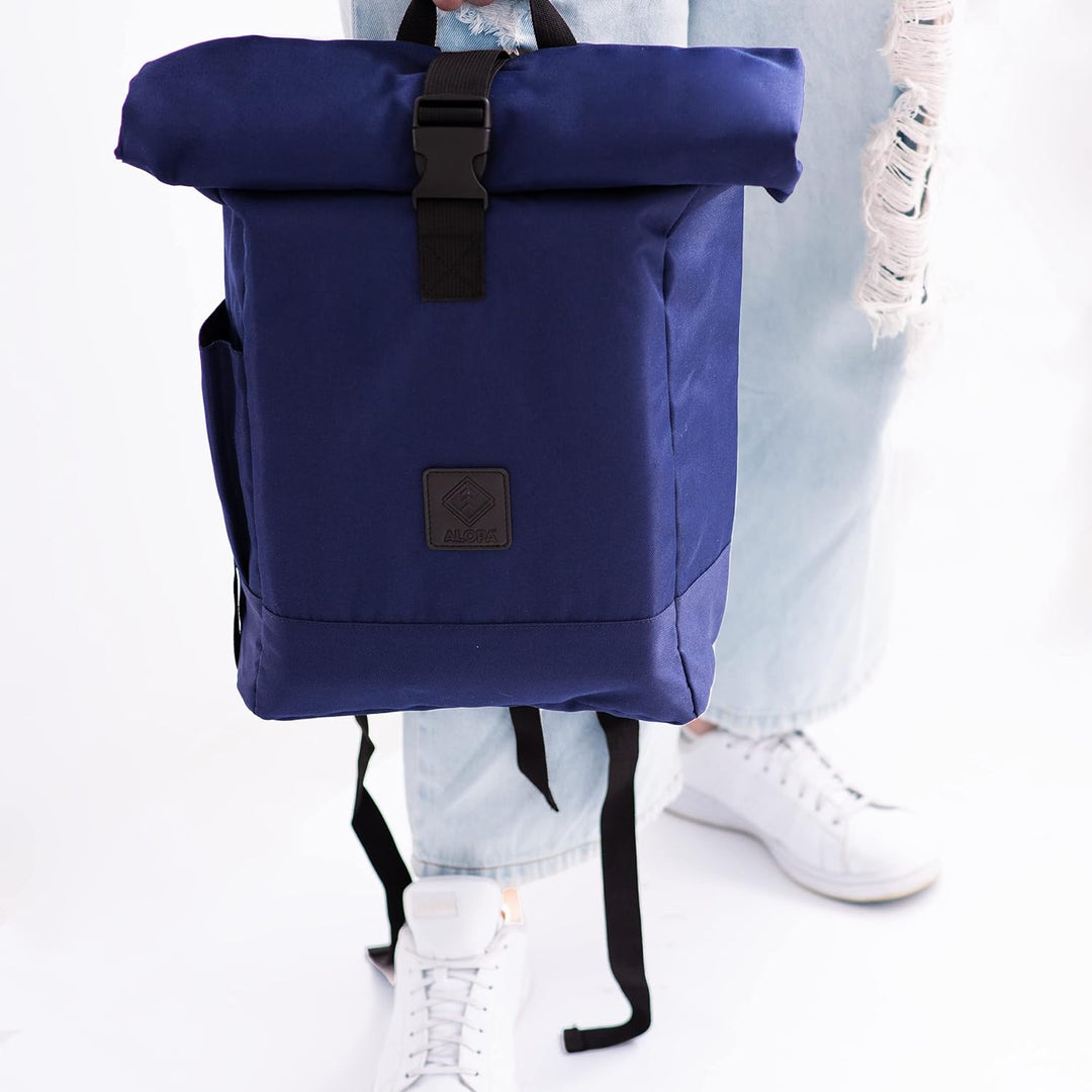Alopa Rucksack für Damen &amp; Herren | für Fahrrad, Freizeit, Uni und Job | Komfortabel &amp; Nachhaltig Bl