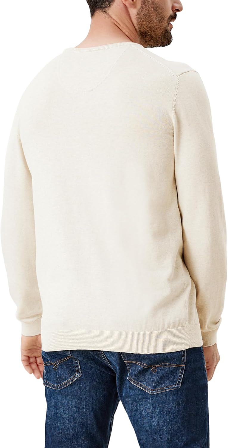 s.Oliver Herren Pullover mit Logo-Stickerei S Cremefarben(03w0), S Cremefarben(03w0)