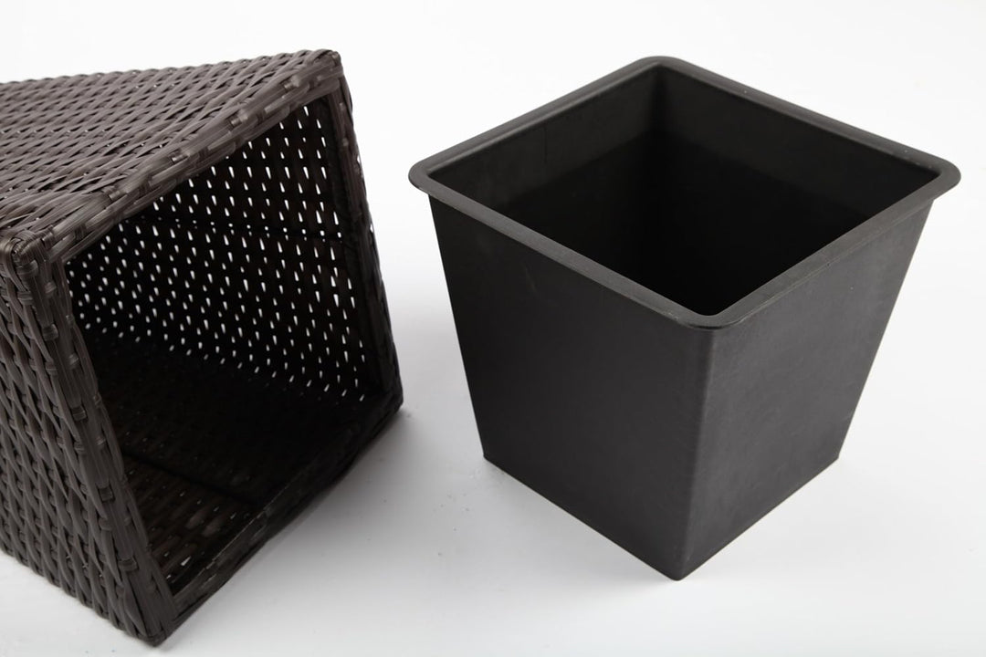 point-garden 4X Blumenkübel Pflanzkübel Pflanzgefäss Blumentopf aus Polyrattan Höhe 25-67cm