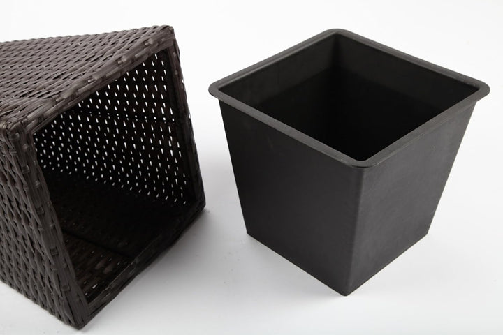 point-garden 4X Blumenkübel Pflanzkübel Pflanzgefäss Blumentopf aus Polyrattan Höhe 25-67cm