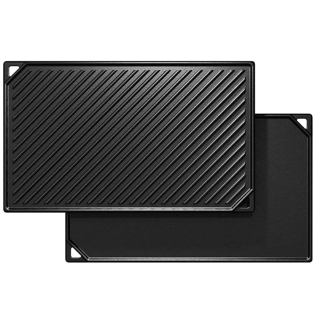GFTIME Gusseisen Grillplatten 41,8 X24cm für Ofen, Herd & Grill, Holzkhlegrill Gusseiserne Wende-Gri