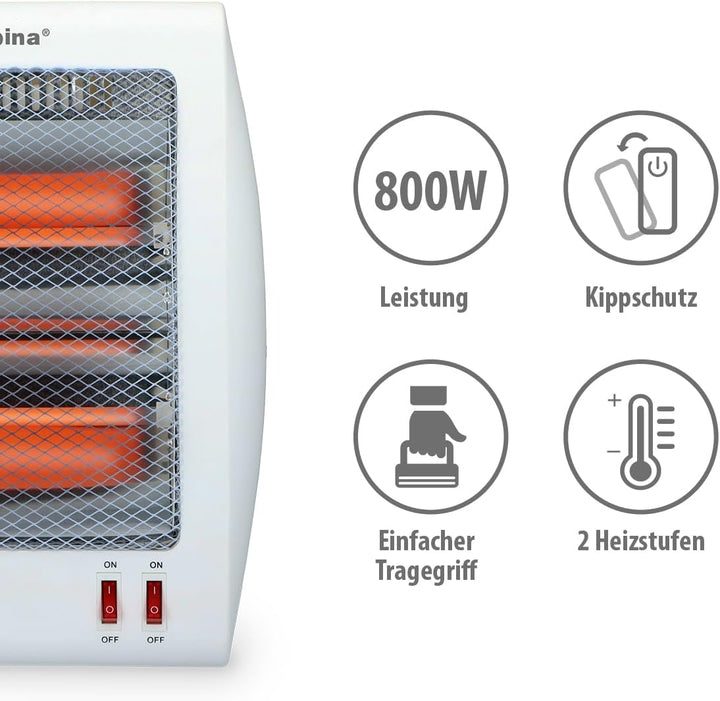 alpina Elektroheizung LQ002 - Heizkörper mit Griff - Tragbarer Elektroheizkörper - mit 2 Heizstufen