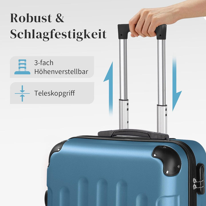 LEADZM Koffer Set 5 teilig Hartschale mit Kosmetikkoffer, Kofferset mit verstärkten Ecken, Reisekoff