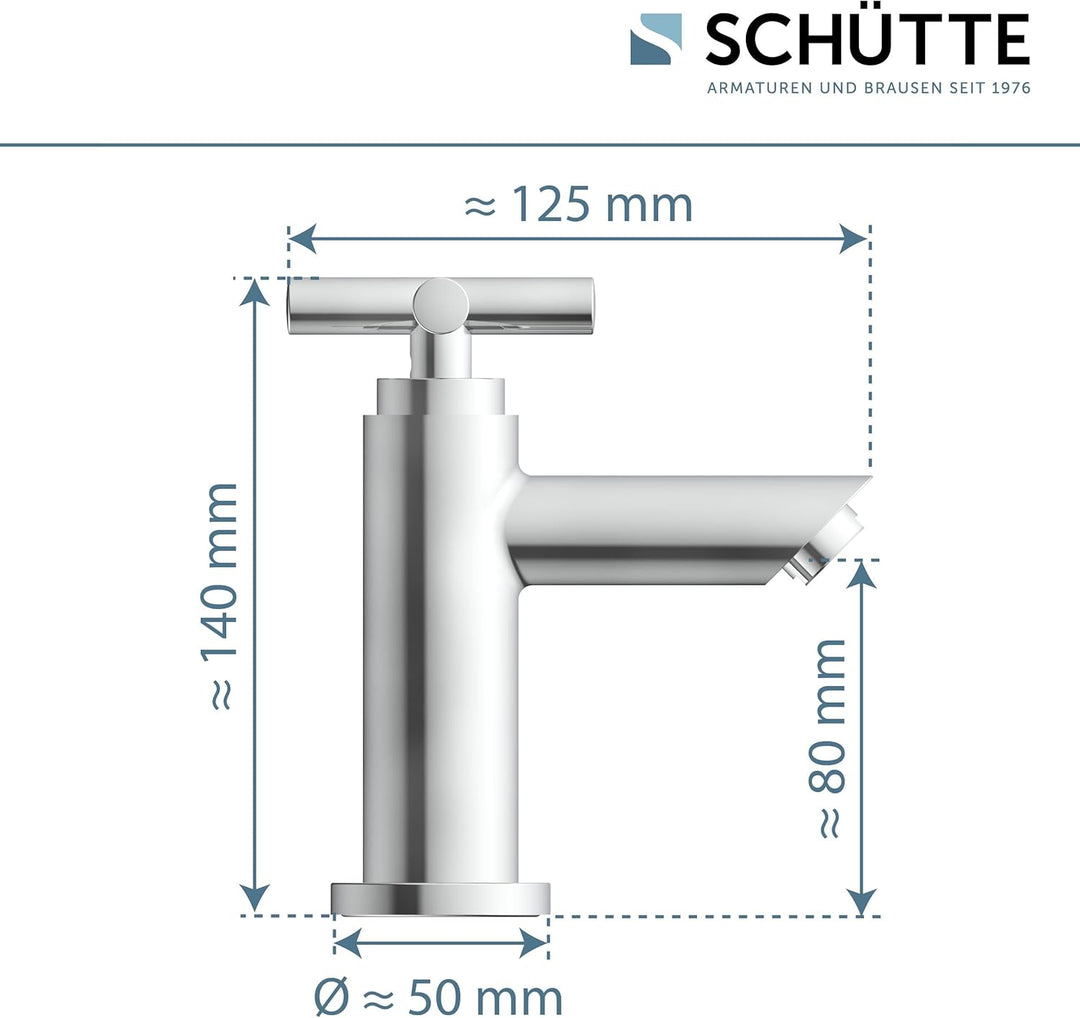SCHÜTTE Kaltwasserhahn MATAO, Armatur, Wasserhahn Bad nur für Kaltwasser, Standventil mit schickem K