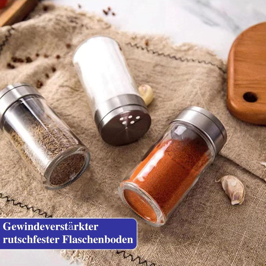 4er Set Salz- und Pfefferstreuer, Salzstreuer und Pfefferstreuer mit verstellbaren Einfülllöchern, P