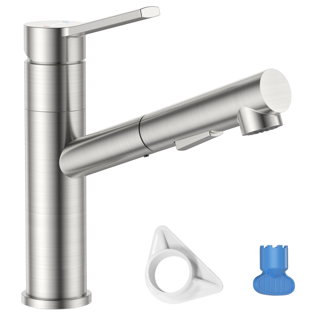 DAYONE Wasserhahn Küche, SUS304 Edelstahl Küchenarmatur Ausziehbar, Hochdruck Armatur Küche 120° Dre