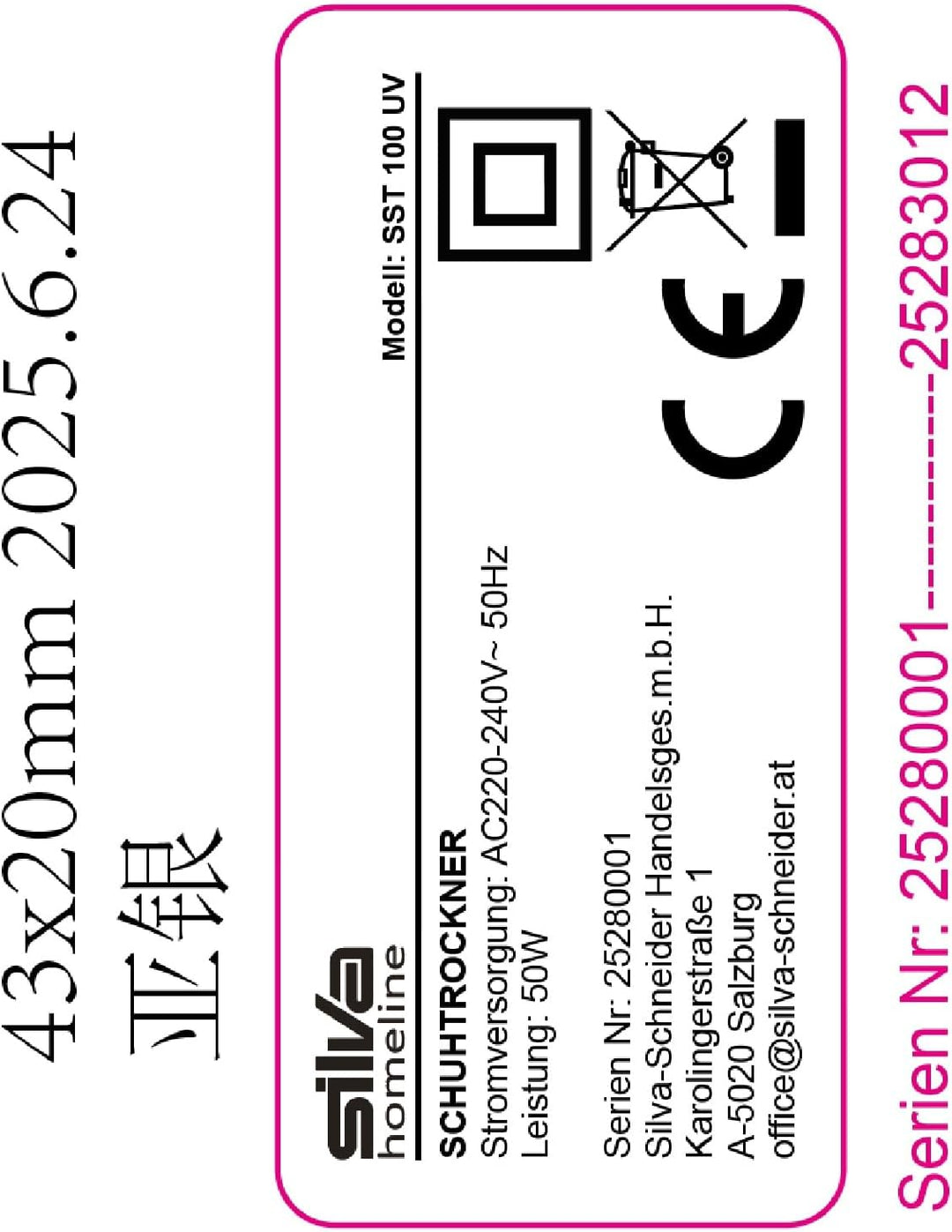 Silva Schneider SST 100 UV Schuhtrockner mit UV-Licht – Schuhwärmer & Desinfektion | Timer 3/6/9 Std