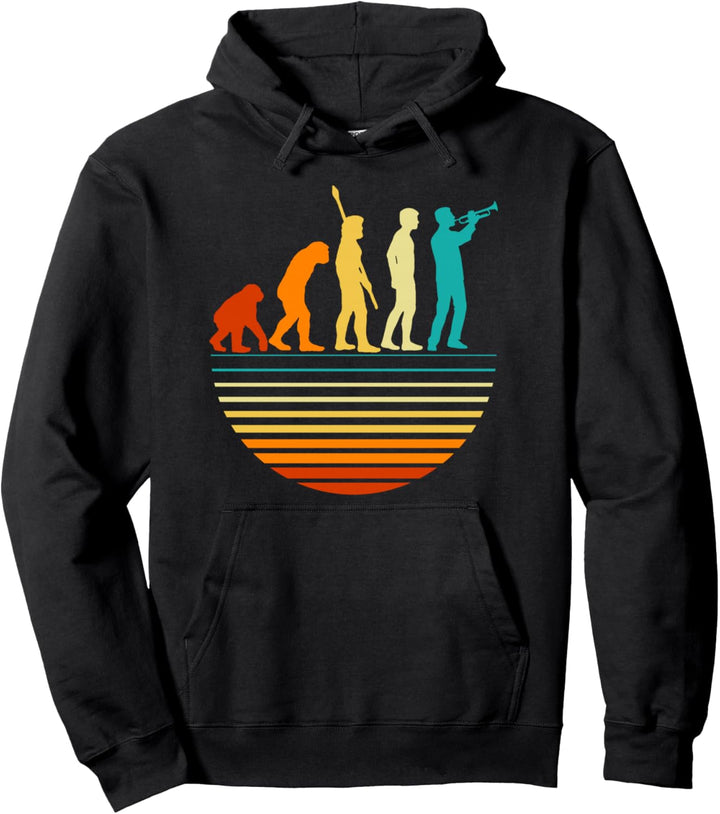 Retro Trompeter Design Band Trompeten-Spieler I Evolution Pullover Hoodie