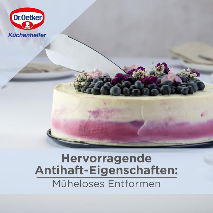 Dr. Oetker Springform Ø 28 cm Back-Liebe Emaille – Runde Backform mit schnitt- & kratzfestem Emaille