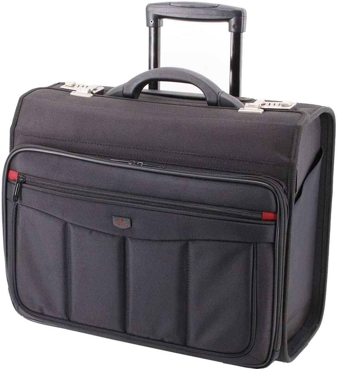 Davidts Trolley Rollkoffer Pilotenkoffer mit Rollen Aktenkoffer Lehrertasche Business Trolley 47x39x