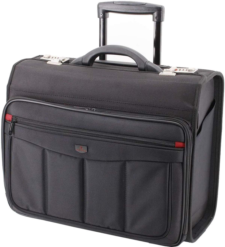 Davidts Trolley Rollkoffer Pilotenkoffer mit Rollen Aktenkoffer Lehrertasche Business Trolley 47x39x