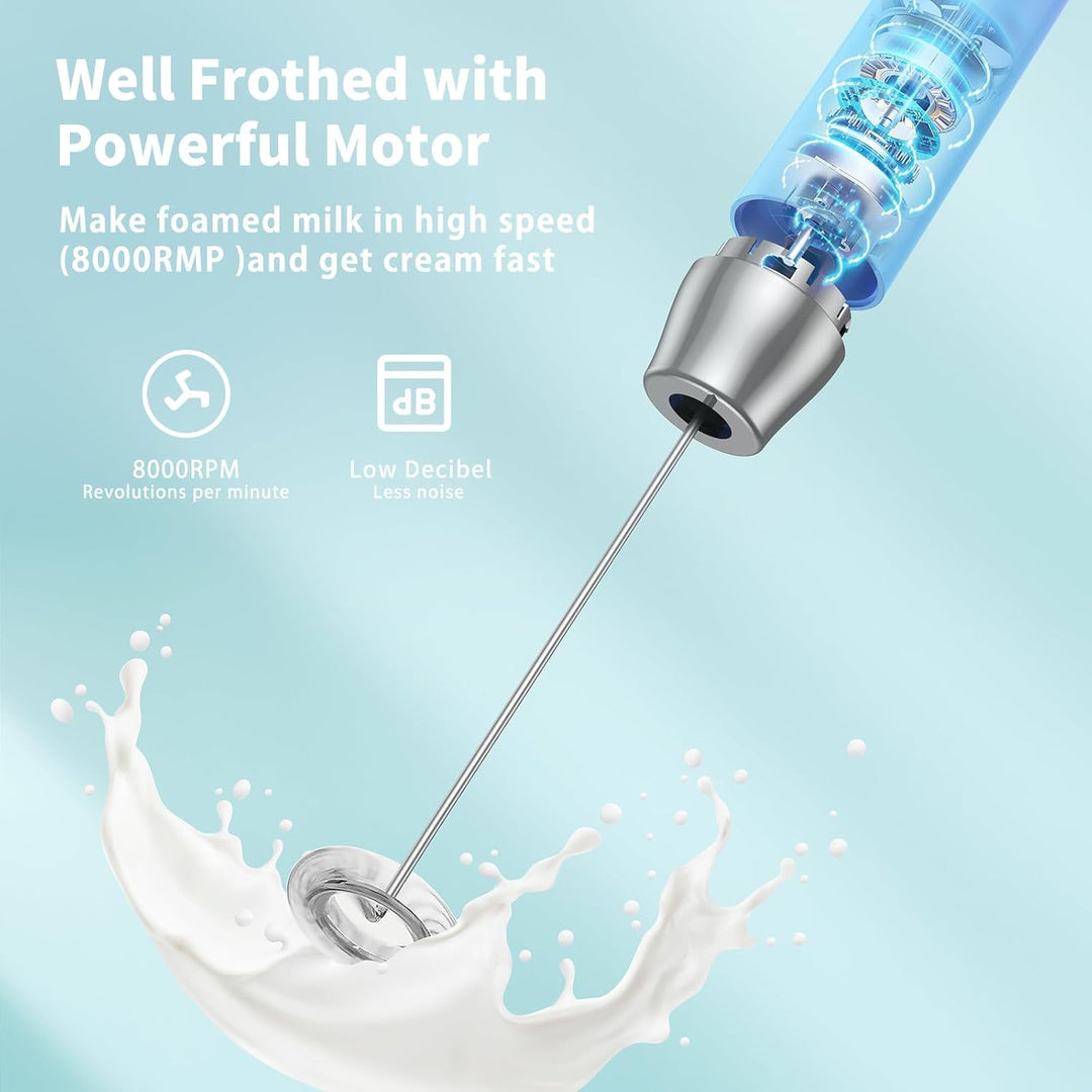 MaestriHouse wiederaufladbarer Milchaufschäumer, tragbar, elektrisch, wasserdicht, abnehmbarer Edels