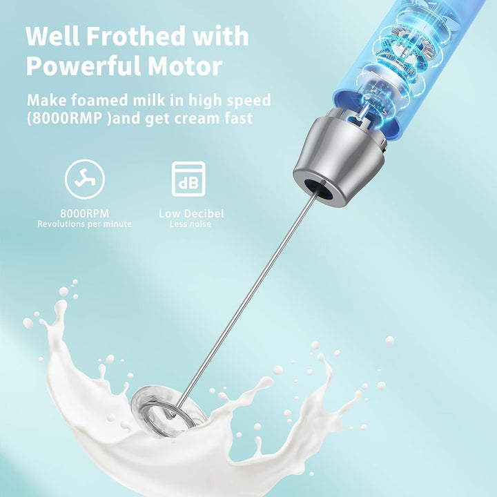 MaestriHouse wiederaufladbarer Milchaufschäumer, tragbar, elektrisch, wasserdicht, abnehmbarer Edels