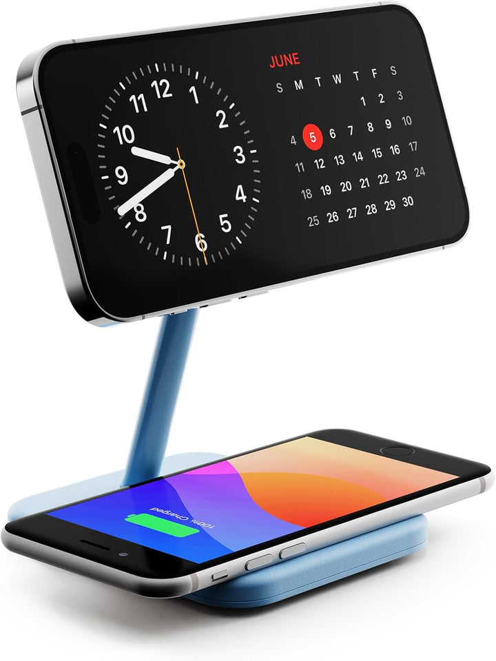 Twelve South HiRise 2 Deluxe 2-in-1 Kabellose Ladestation für Apple Geräte Qi2 MagSafe Ladegerät, Sc