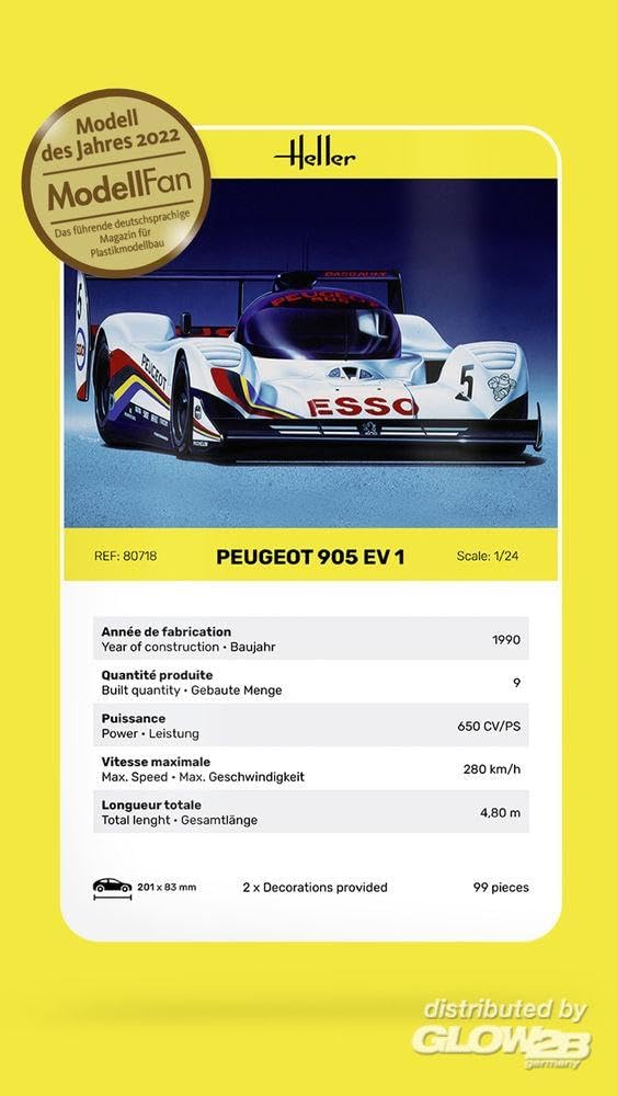 Heller 80718 Modellbausatz Peugeot 905 EV 1