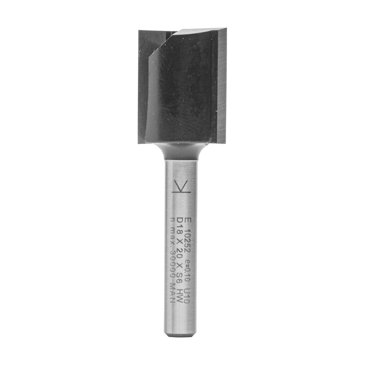 ENT 10252 Nutfräser HW, Schaft (S) 6 mm, Durchmesser (D) 18 mm, NL 20 mm, SL 32 mm, GL 52 mm D=18 /
