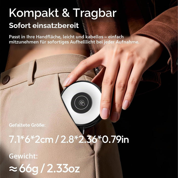 ULANZI LM21 Magnetische Selfie Licht, Selfie Ringlicht für iPhones, Handy Ringlicht mit 3 Farbtemper