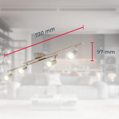 B.K.Licht - LED Deckenlampe schwenkbar, warmweisse Lichtfarbe, GU10 Fassung, LED Deckenleuchte, LED