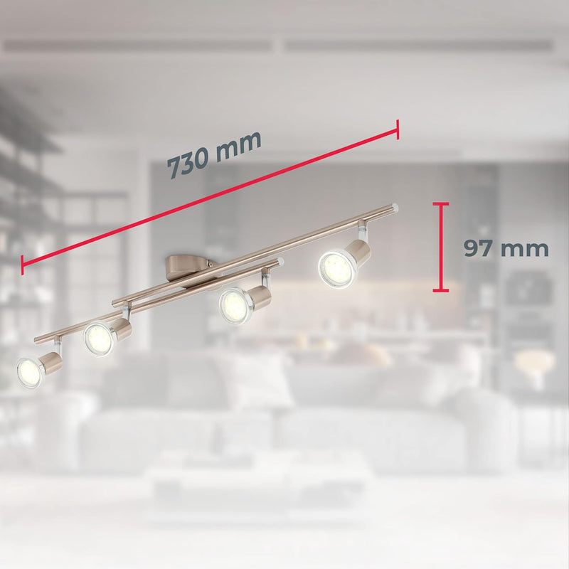 B.K.Licht - LED Deckenlampe schwenkbar, warmweisse Lichtfarbe, GU10 Fassung, LED Deckenleuchte, LED