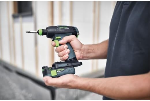 Festool Akku-Bohrschrauber T 18+3-Basic (mit Werkzeugfutter, Magnet-Bithalter, Schnellspannbohrfutte