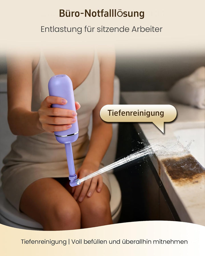 Tragbares Reise Po Dusche mit Einziehbarer Düse | BPA-free Podusche & Intimdusche für Frau und Mann