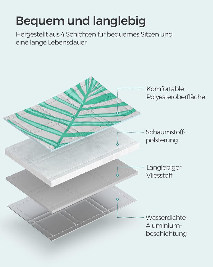 SONGMICS Picknickdecke, 200 x 200 cm, grosser Teppich, für Camping, Park, Garten, Strand, wasserabwe