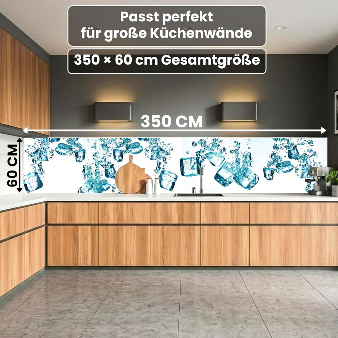 DIMEX Küchenrückwand Folie selbstklebend EISWÜRFEL | Klebefolie - Dekofolie - Spritzschutz für Küche