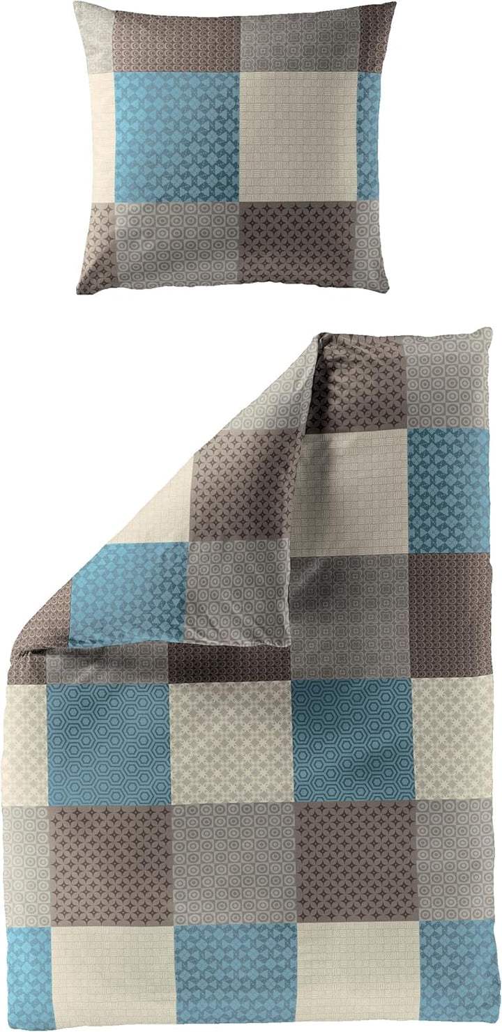 Bierbaum Bettwäsche 6277, Fein-Biber, Made in Germany, mokka 04, 155 x 220 cm + 80x80 cm, Komfortgrö