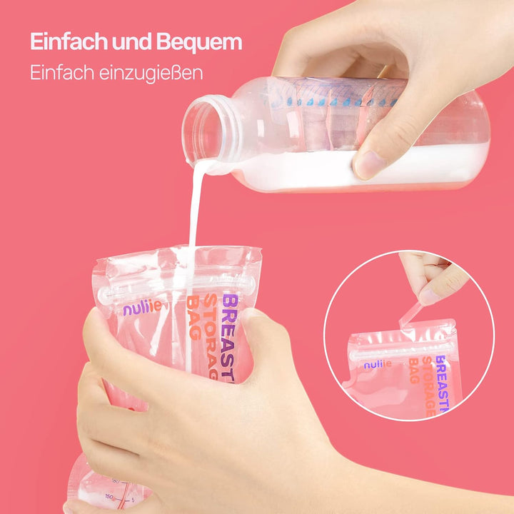 Nuliie 300 Stück Muttermilchbeutel, BPA-frei Muttermilch Aufbewahrung bag, Muttermilchbeutel mit Aus