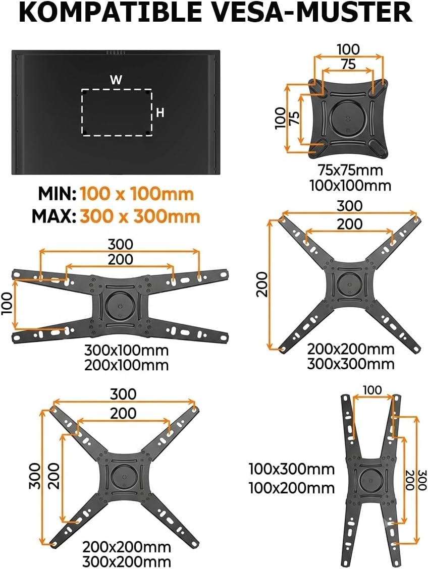 180° Drehung TV Wandhalterung mit 1035 mm Langem Arm, FORGING MOUNT Wandhalterung Gelenkarm Schwenkb