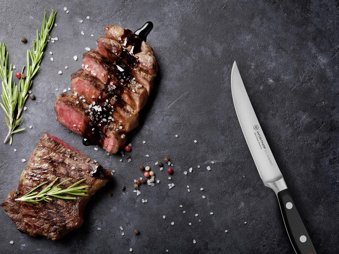 WÜSTHOF Classic Steakmessersatz mit 6 Messern, Schwarz,silber