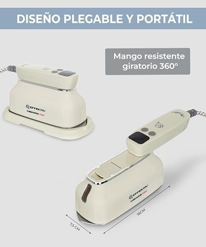 EFFEKTIV Reisebügeleisen, Handgerät Dampfbügeleisen, Ultrakompaktes-leichtes, 3 in1-Mini Dampfglätte