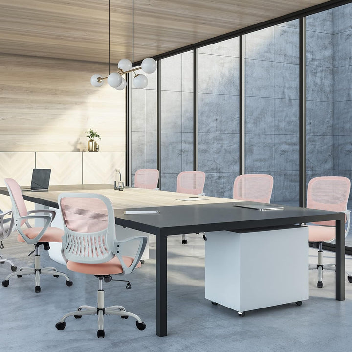 Sweetcrispy Bürostuhl Ergonomisch, Schreibtischstuhl mit Lendenwirbelstütze, Höhenverstellbarkeit St