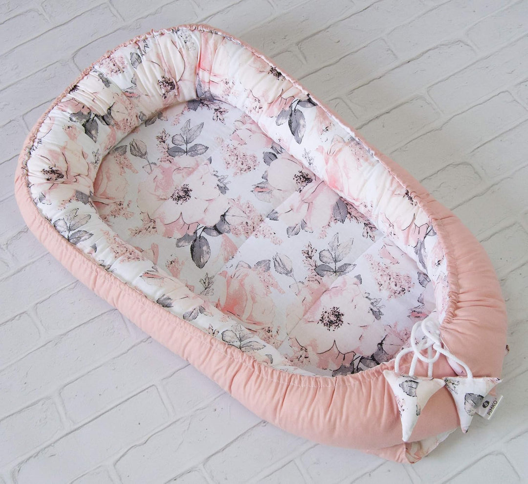 PIMKO Babynest Babynestchen für Baby Kuschelnest 2-seitig Babykokon für Säuglinge und Neugeborene Ba