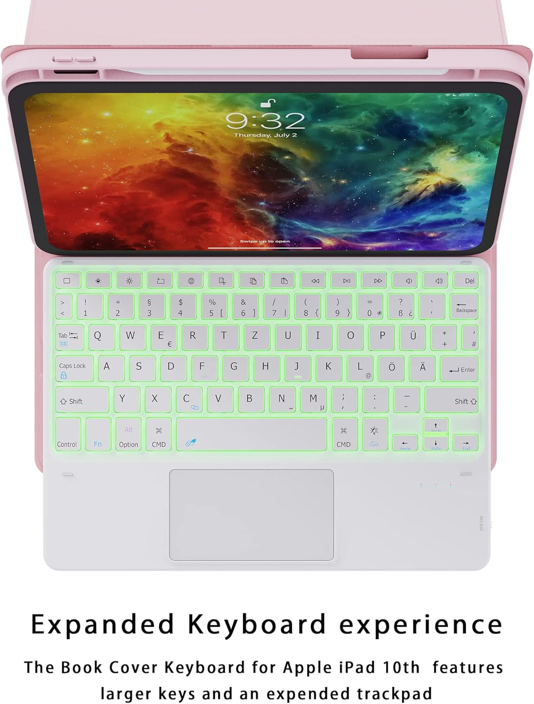 ROOFEI Hülle mit Tastatur für iPad (A16) 11.Generation 11" 2025, iPad 10. Generation 10.9" 2022-7 Fa