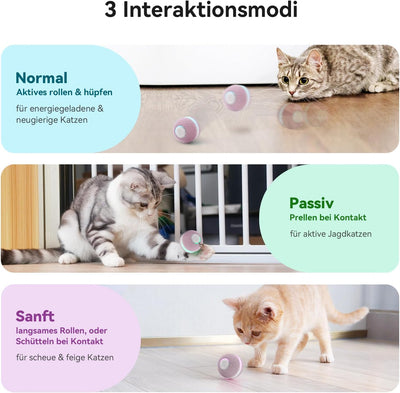 Cheerble 3 Interaktive Modi Interaktives Katzenspielzeug Selbstbeschäftigung, Automatisches Katzensp